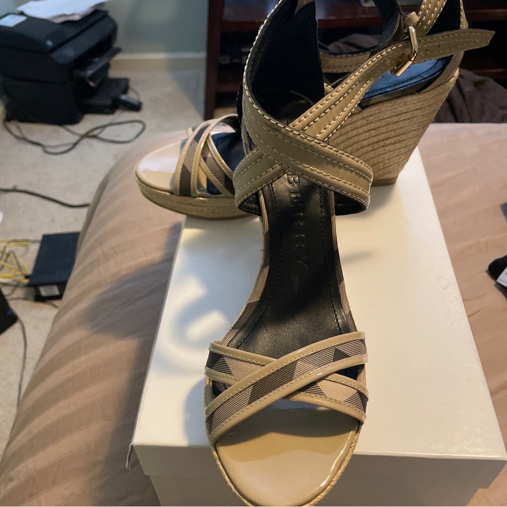 Burberry Espadrille Wedge Sandal